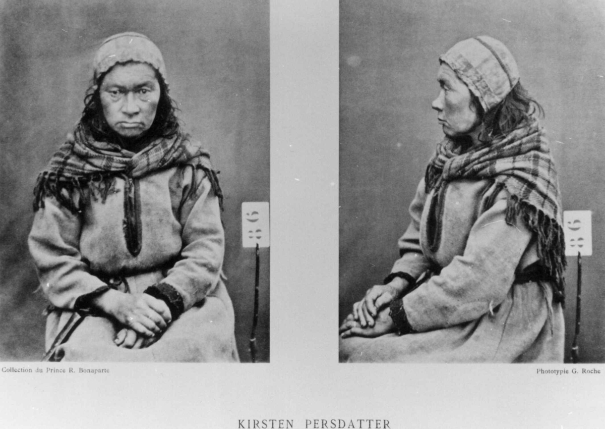 G. Roche, Roland Bonaparte sin samling. Portrett av Kirsten Persdatter. Inngår i Bonapartes sameportretter som nr. 86. Bonaparte