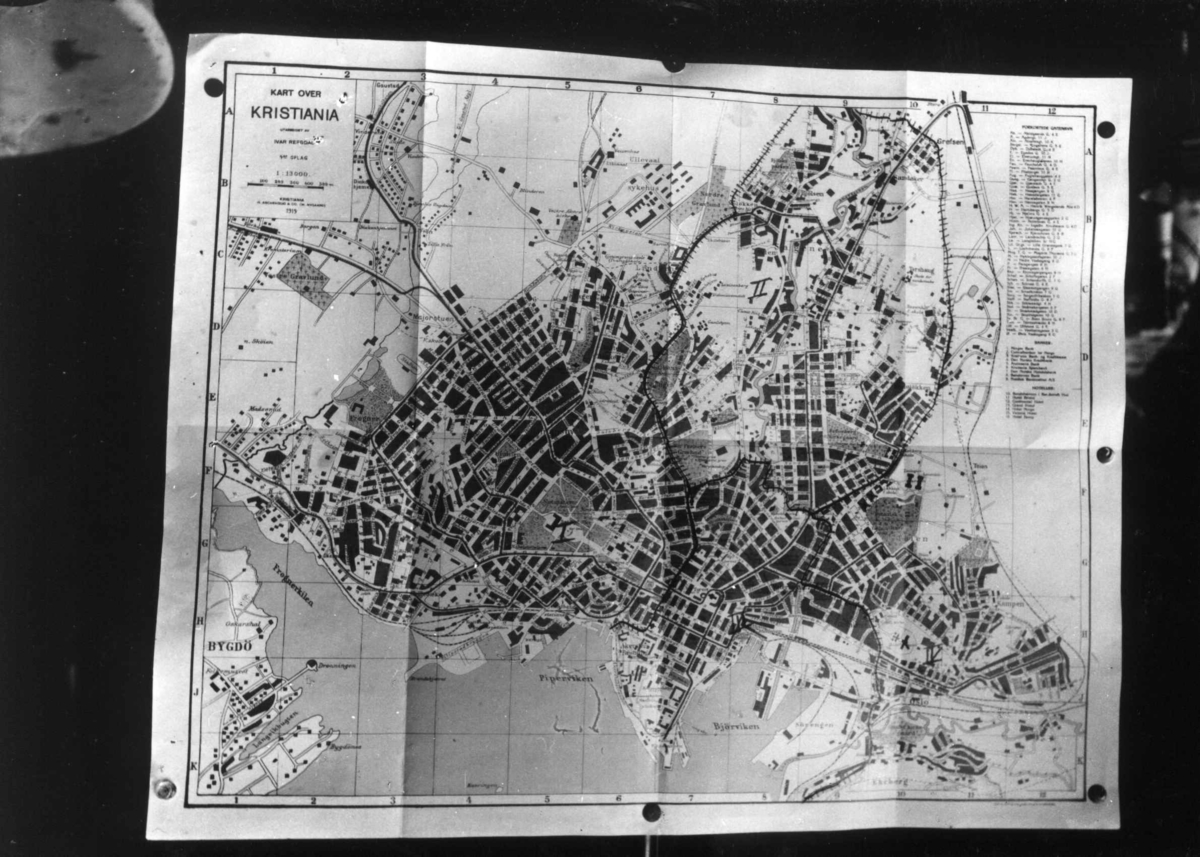 Nanna Broch, Kart over Oslo. Fra boliginspektør Nanna Brochs boligundersøkelser i Oslo 1920-årene.