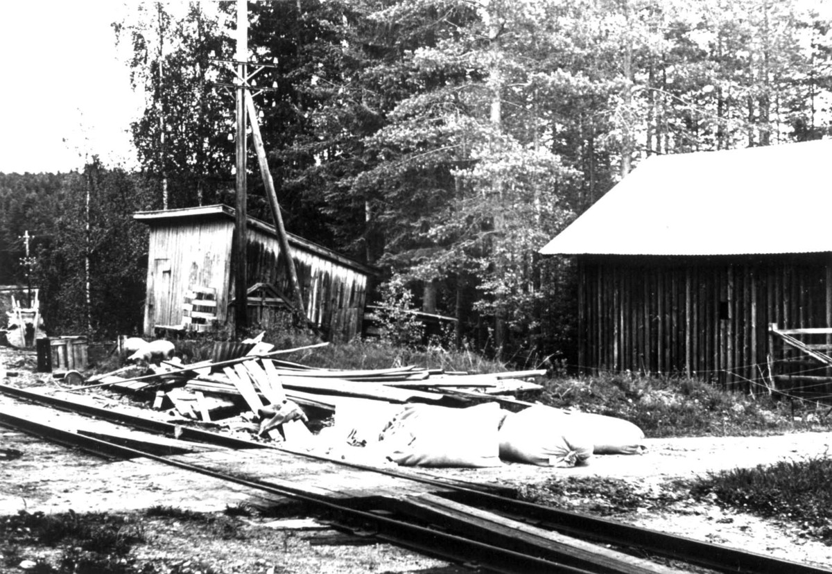 Anna Grostøl, Uthus ved jernbanspor. Sør for Røros, nord for Koppang, Hedmark 1939.