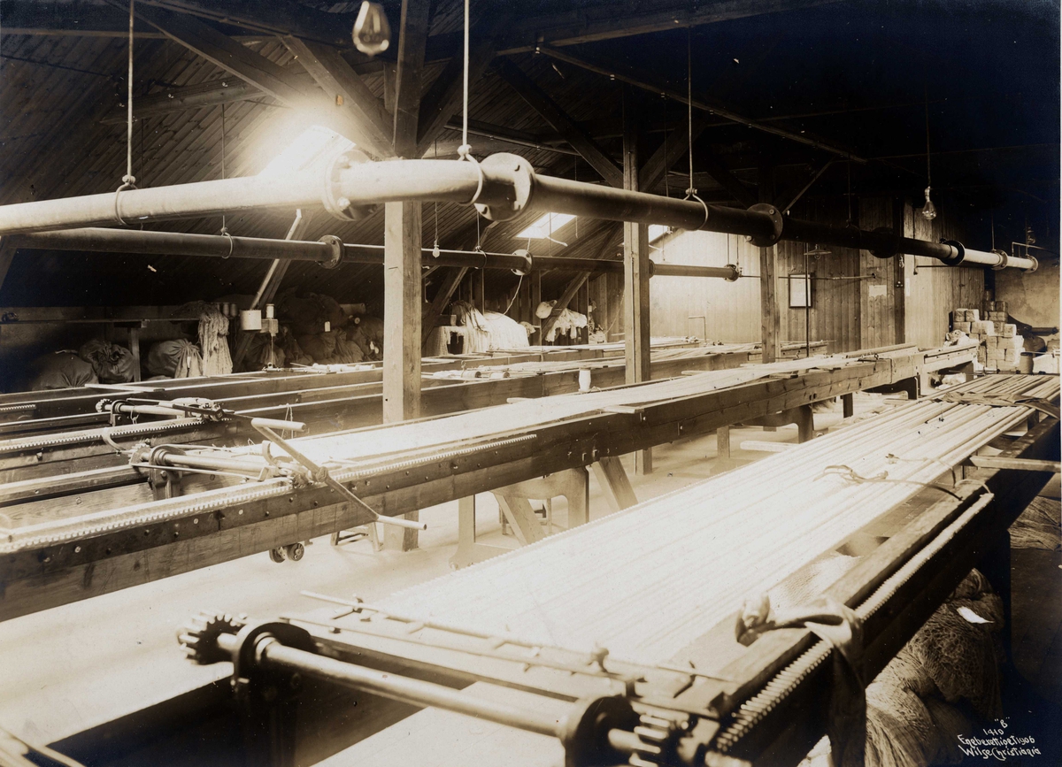 Anders Beer Wilse, Fortex A/S. Christiania Seildugsfabrik, Oslo. Rom med innretninger for tekstil.