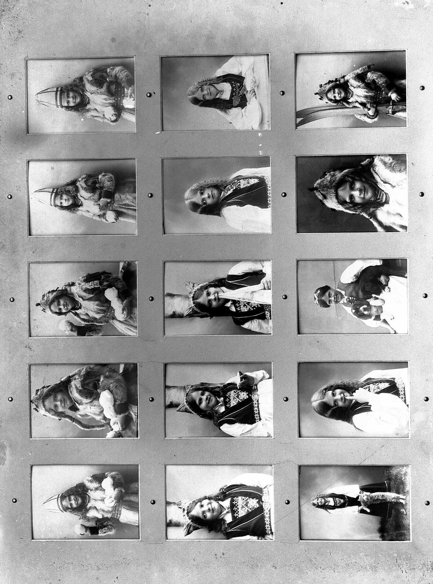 Solveig Lund, Oversiktsbilde av Solveig Lunds monteringer av sine fotografier på veggen i studioet.