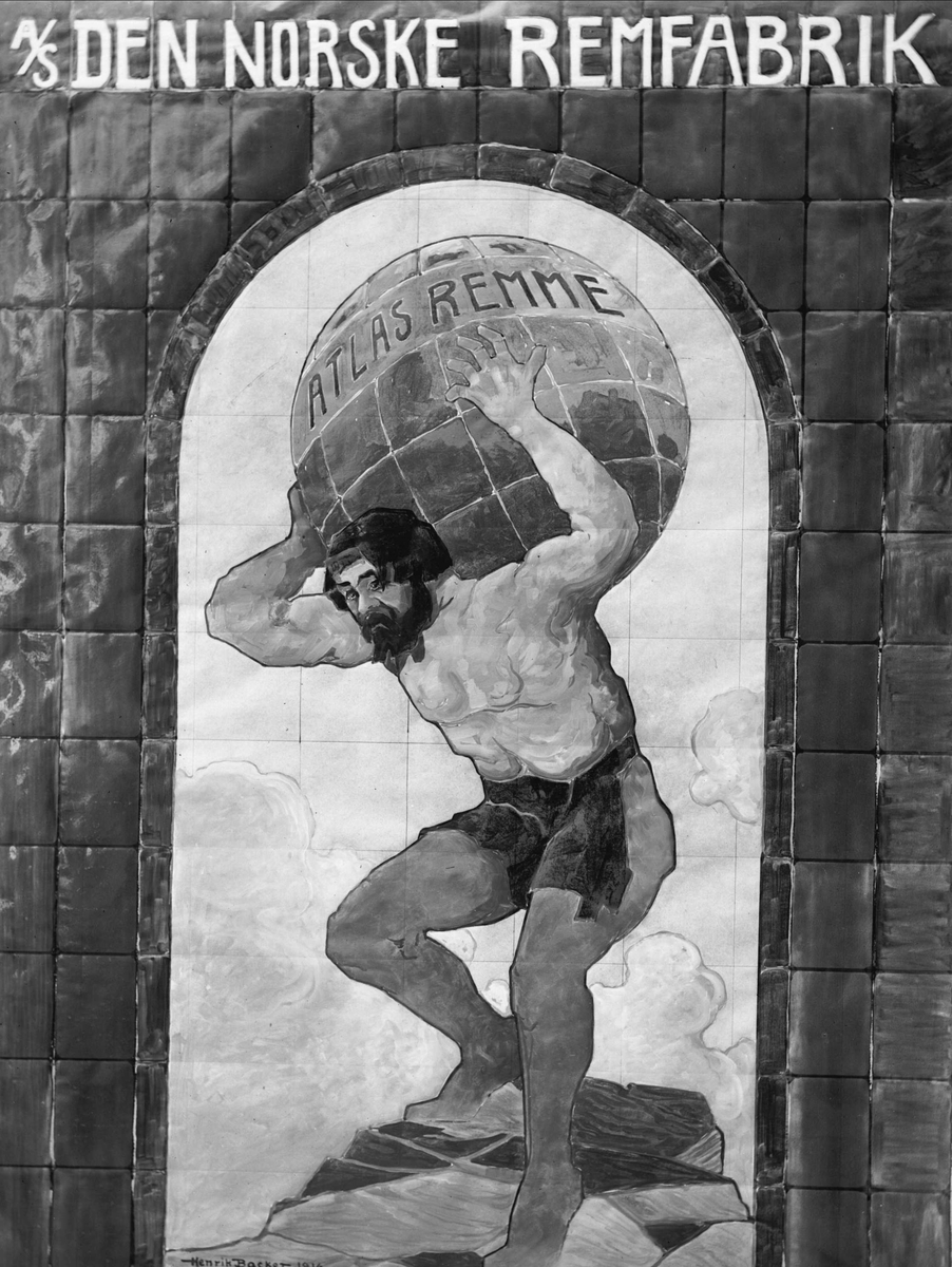 Gustav Borgen, Avfotografering. Reklame for AS Den Norske Remfabrik. Atlas remme. Muleven