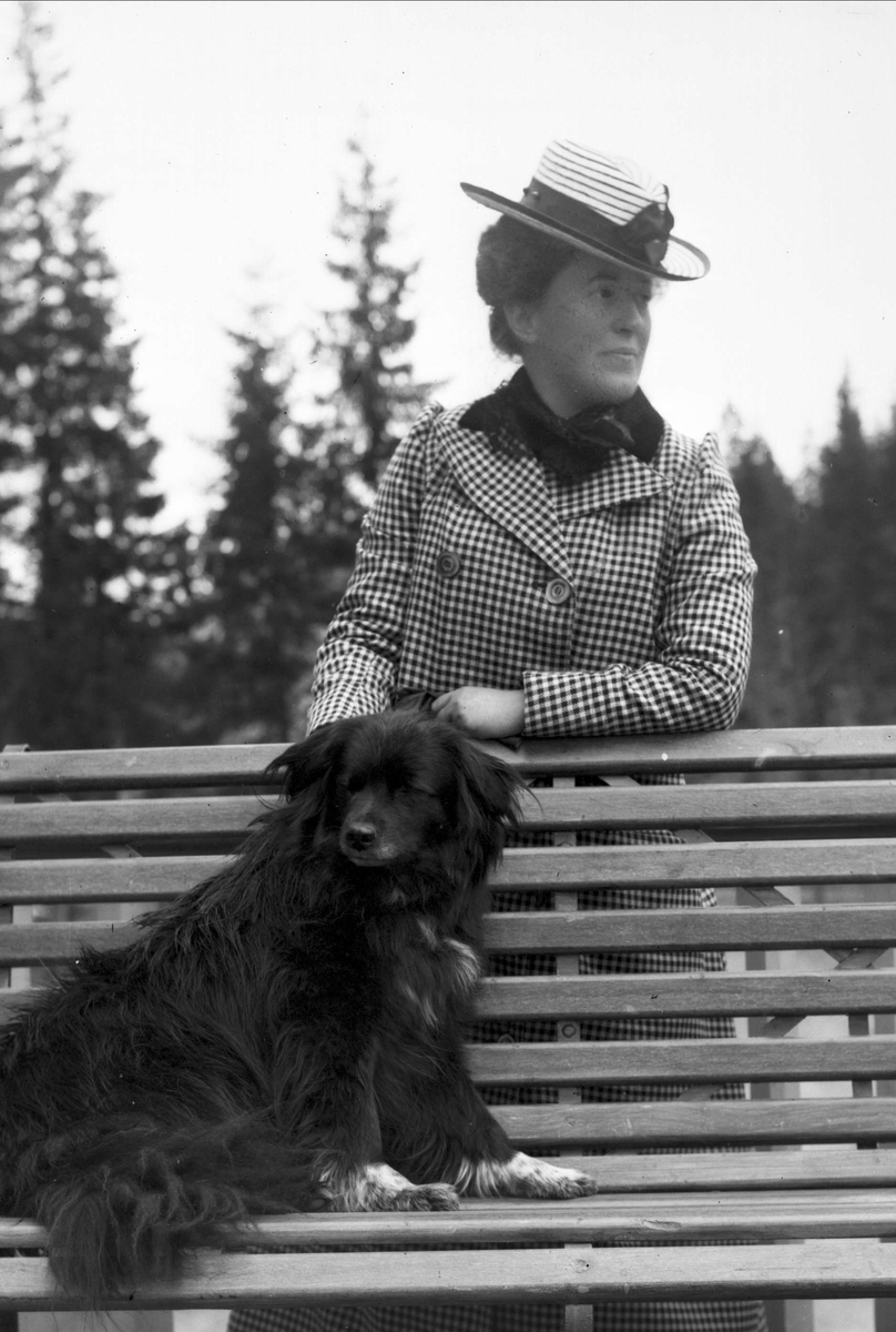 Gustav Borgen, Portrett, fru Tchudy med hund.