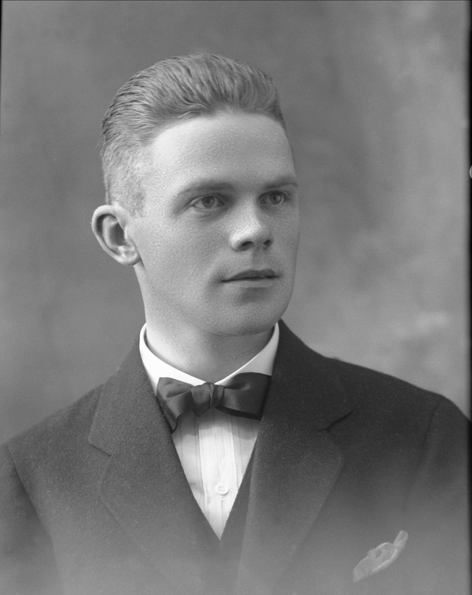 Gustav Borgen, Portrett, mann med dress. Stud.teol. Titlestad.