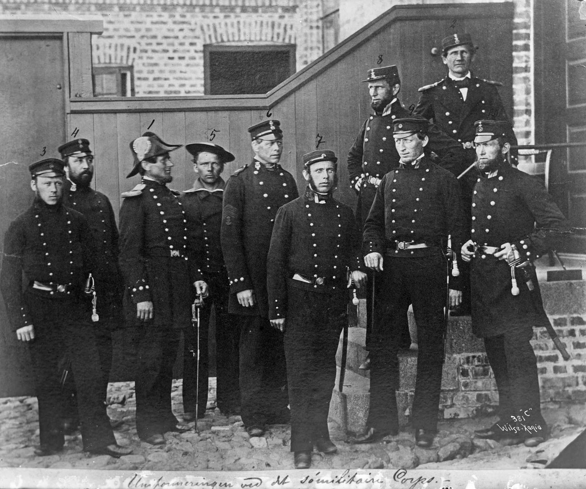Anders Beer Wilse, Marinens uniformer ved sjømilitære corps i 1865