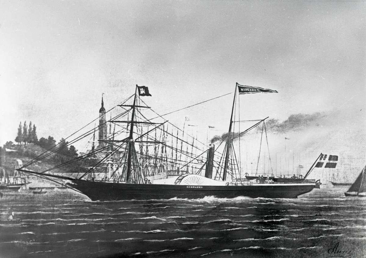 Anders Beer Wilse, Nidelven (b. 1850, Trondhjems Mekaniske Verksted, Trondhjem) , Nordenfjeldskes første båt, DEF