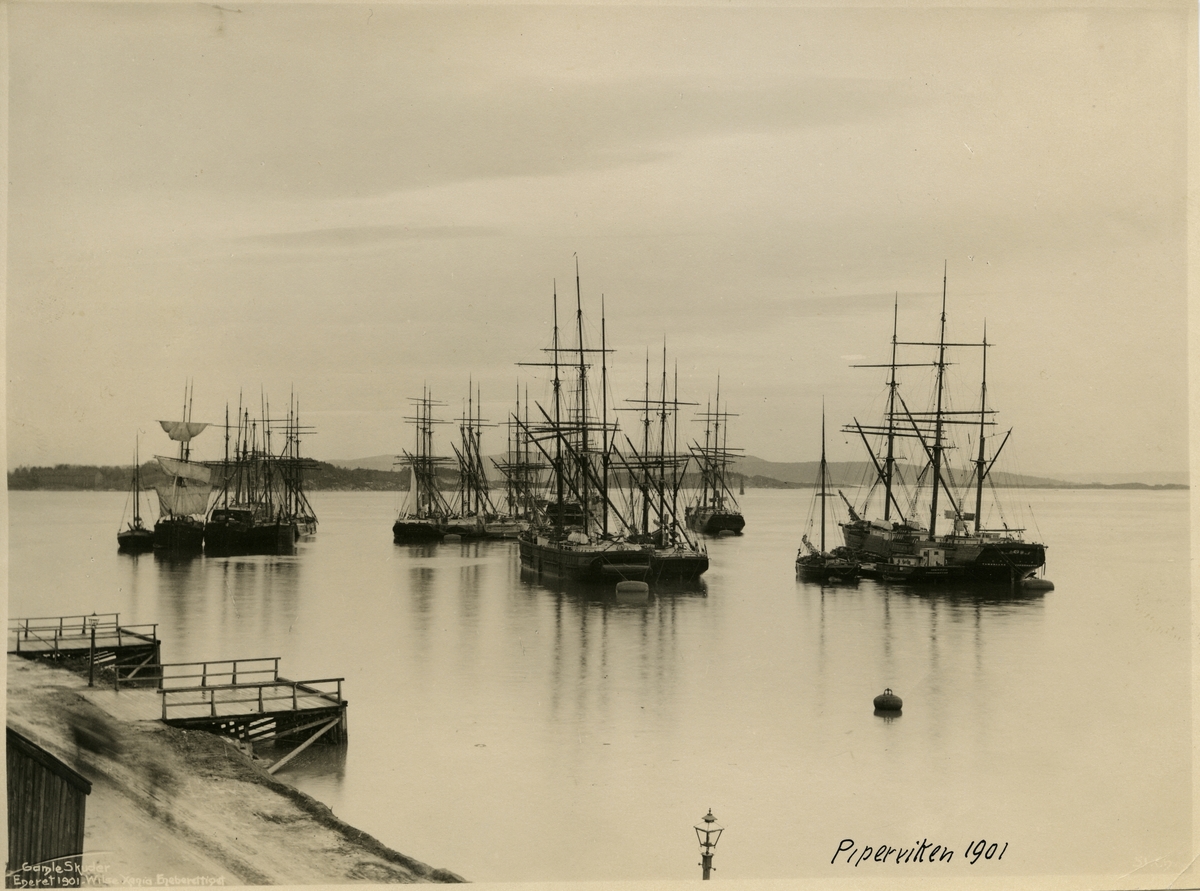 Anders Beer Wilse, Seilskuter i Pipervika, 1901.