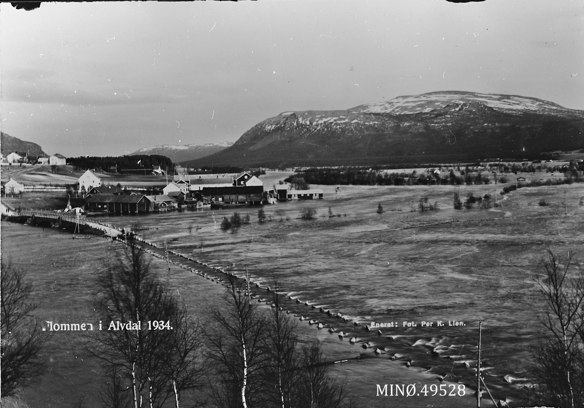 Per K. Lien, Flommen i Alvdal i 1934.
