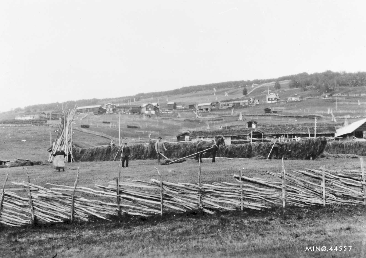 Rachel Haarseth, Slåttonn, personer, hest, vogn, hesjer, skigard.
