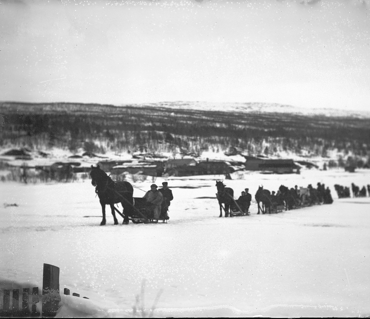 Peder J. Bredalslien, hest, slede, vinter,