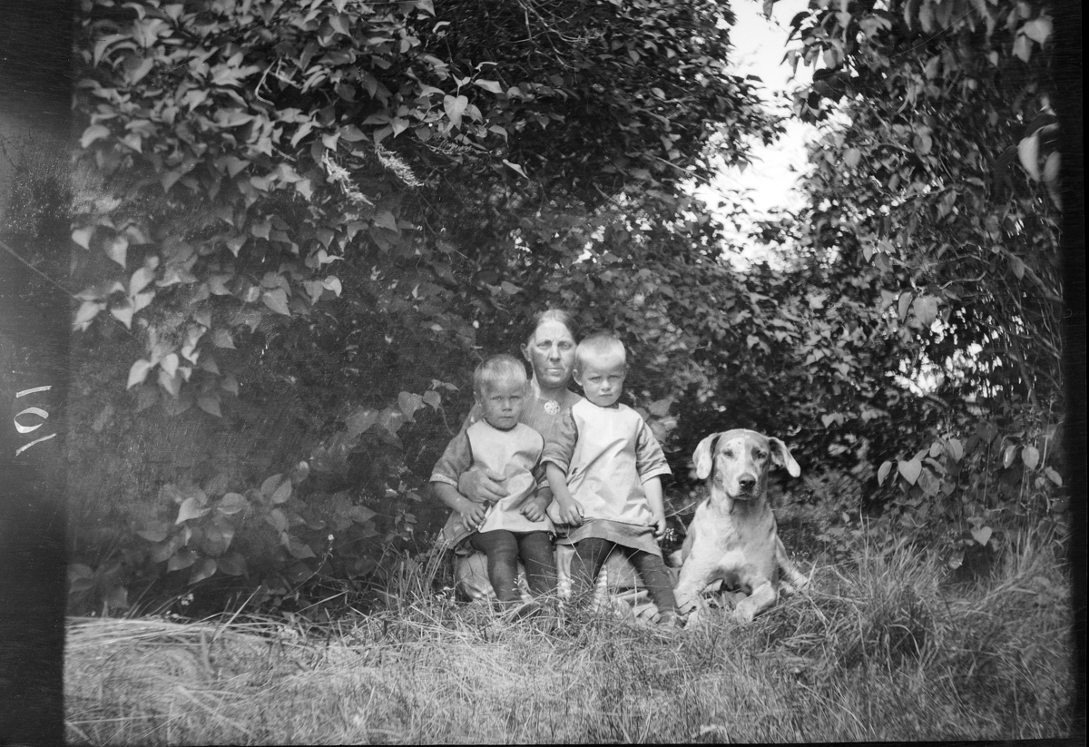 Karl Andreas Diesen, "Vava og ungene" Barn, voksen, hund.