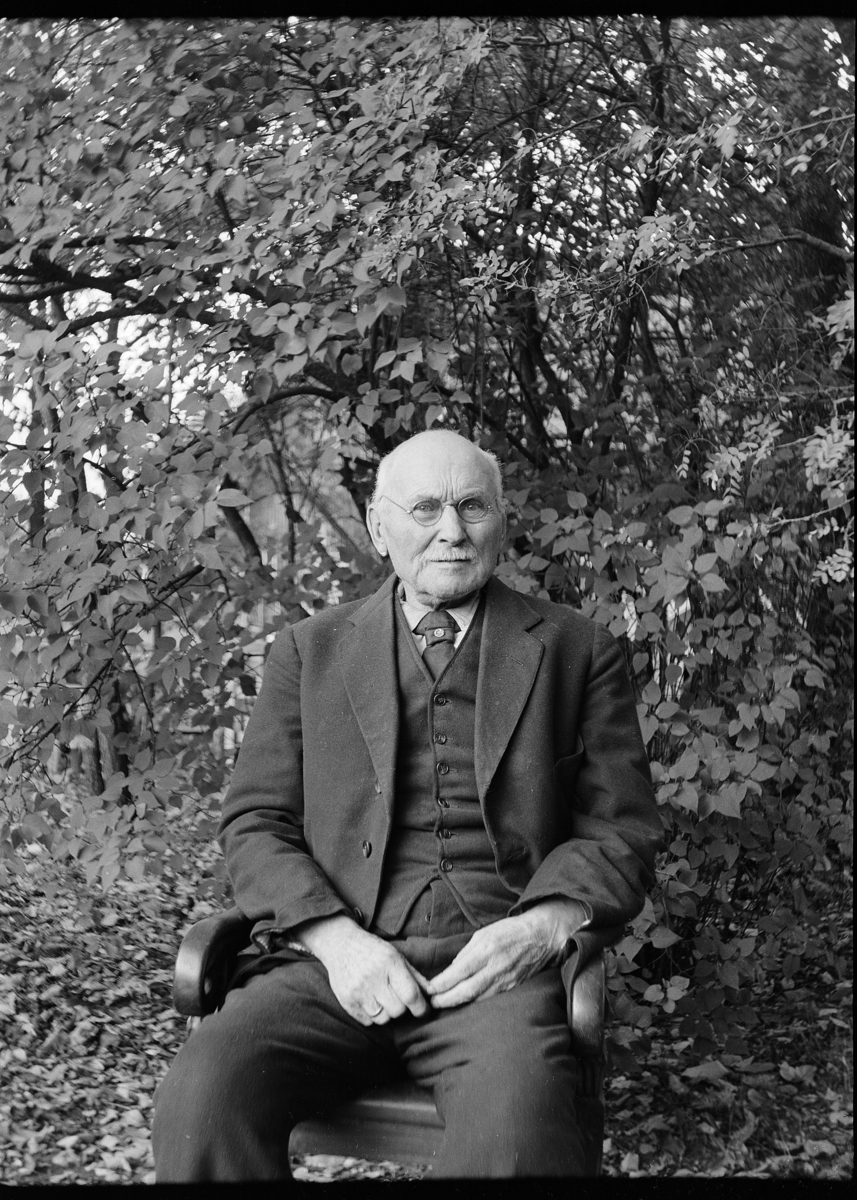 Karl Andreas Diesen, O.J.Hoel 80 år. Søndre Stenberg, Romedal. Portrett.