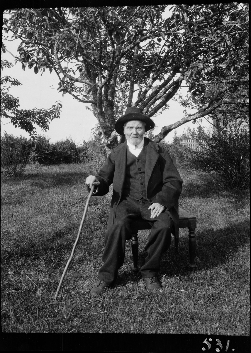 Karl Andreas Diesen, Anders Nygaard, 95 år, portrett, spaserstokk.