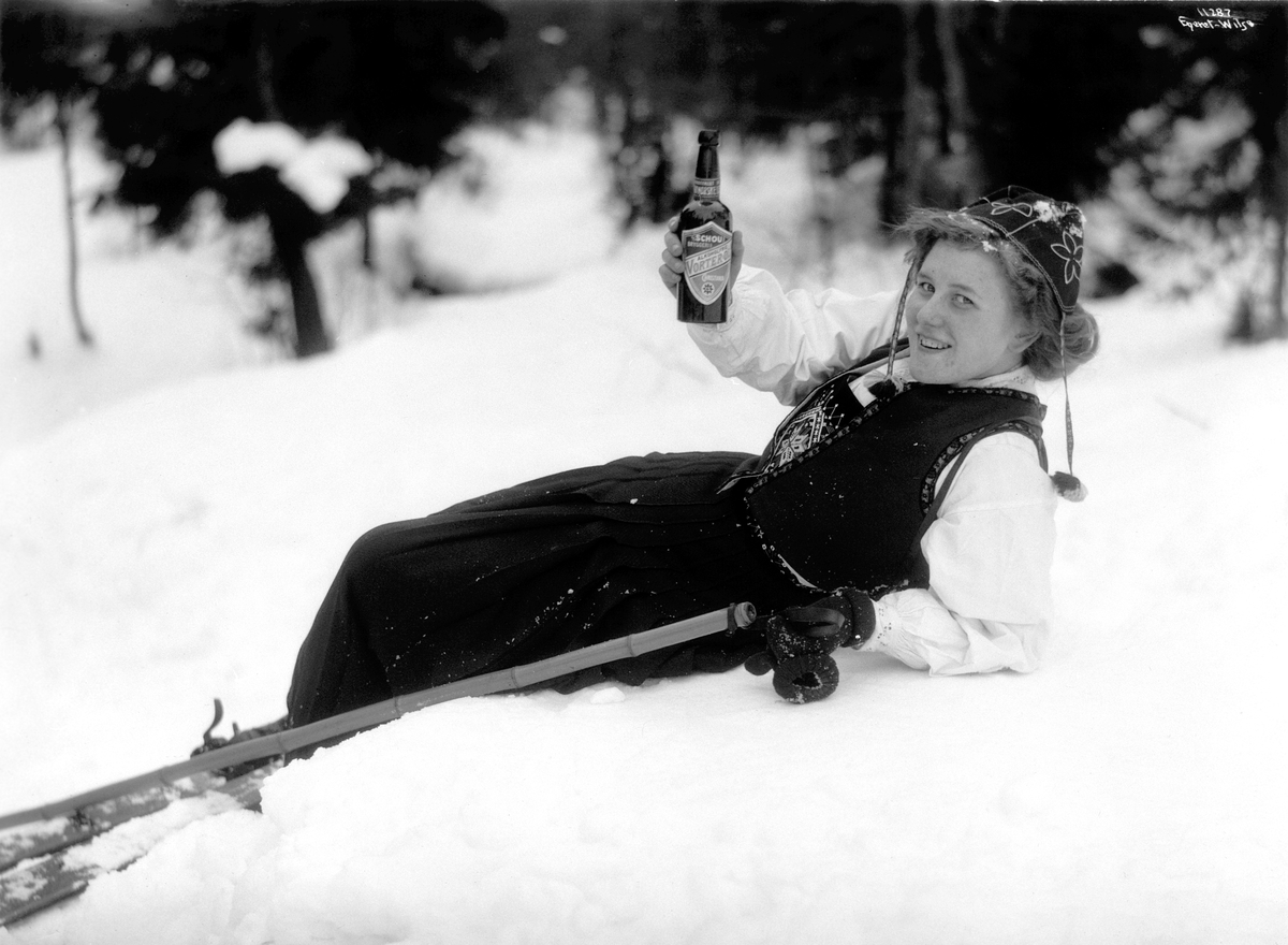 Anders Beer Wilse, Prot: Skiløperske frk. Gundersen vil de ha et glas 9/2 1910