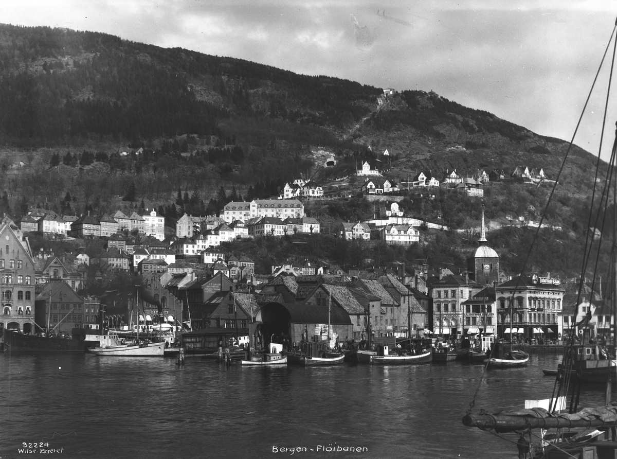 Anders Beer Wilse, Prot: Bergen. Fløibanen Konv: Bergen, Fløibanen med Waagen