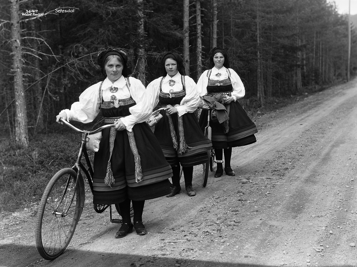 Anders Beer Wilse, Prot: Setesdal, tre piker med cykler