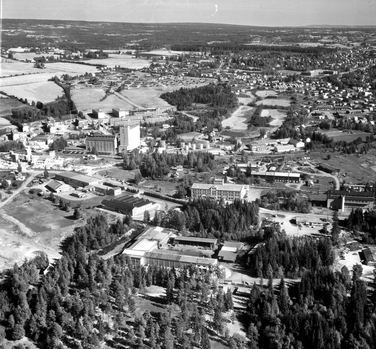 Widerøes Flyveselskap A/S, FLYFOTO OVERSIKT OVER MARTODDEN FRA HAMAR CAMPING, HAMAR VEST