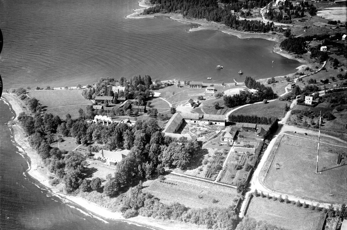 Widerøes Flyveselskap A/S, FLYFOTO OVERSIKT HEDMARKSMUSEET OG DOMKIRKEODDEN, ROSENLUNDSVIKA