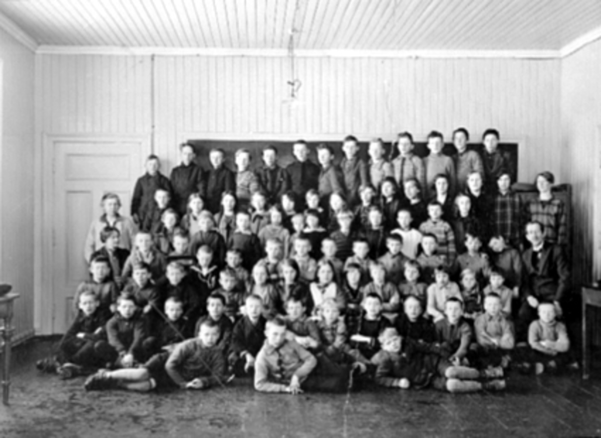 Anno Domkirkeodden, GRUPPE, FREDVANG SKOLE, FRK. KJØS, FRK. SCHØYEN, OVERLÆRER LOMMERUDOverlærer Lommerud
