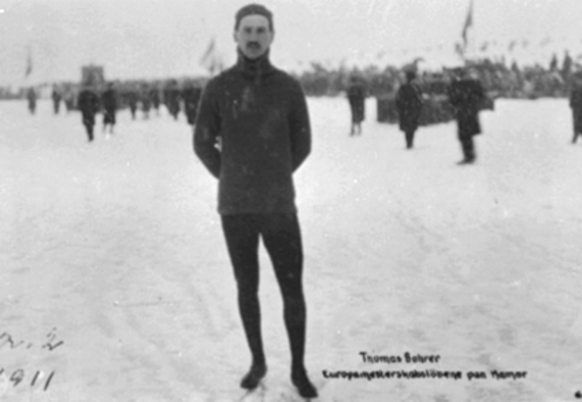 Anno Domkirkeodden, THOMAS BOHRER, SKØYTELØPER, MJØSISEN, TILLSKUERESe Idrett i Hamar gjennom 100 år. bilde nr. 73