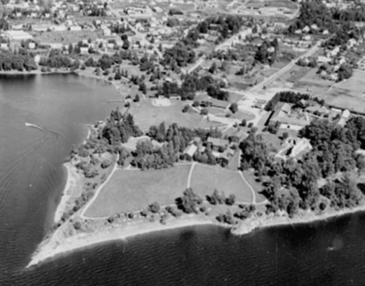 Anno Domkirkeodden, FLYFOTO HEDMARKSMUSEET OG DOMKIRKEODDEN, GEITRYGGEN, ROSENLUNDVIKA