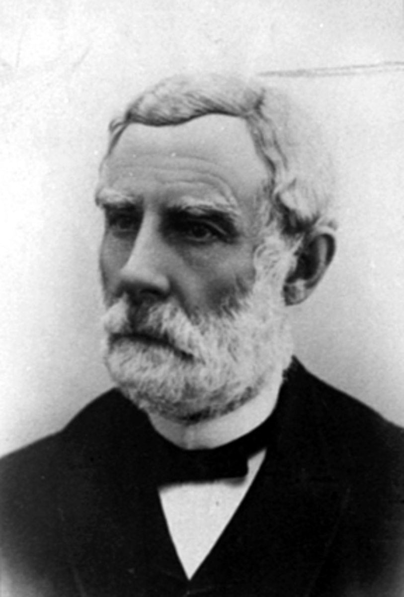 Anno Domkirkeodden, PORTRETT: KJØPMANN OLE ØSTBYE, 03-08-1825 - 20-11-1897, FORMANN I HAMAR HANDELSSTANDS FORENING I 1866, ÆRESMEDLEM FRA 03-04-1895.