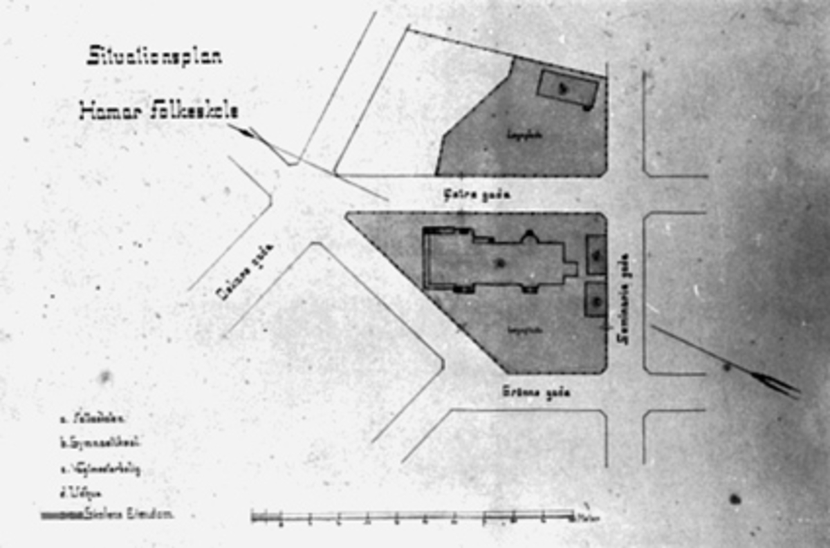 Anno Domkirkeodden, KART, PLAN FOR HAMAR FOLKESKOLE, MIDTBYEN SKOLE