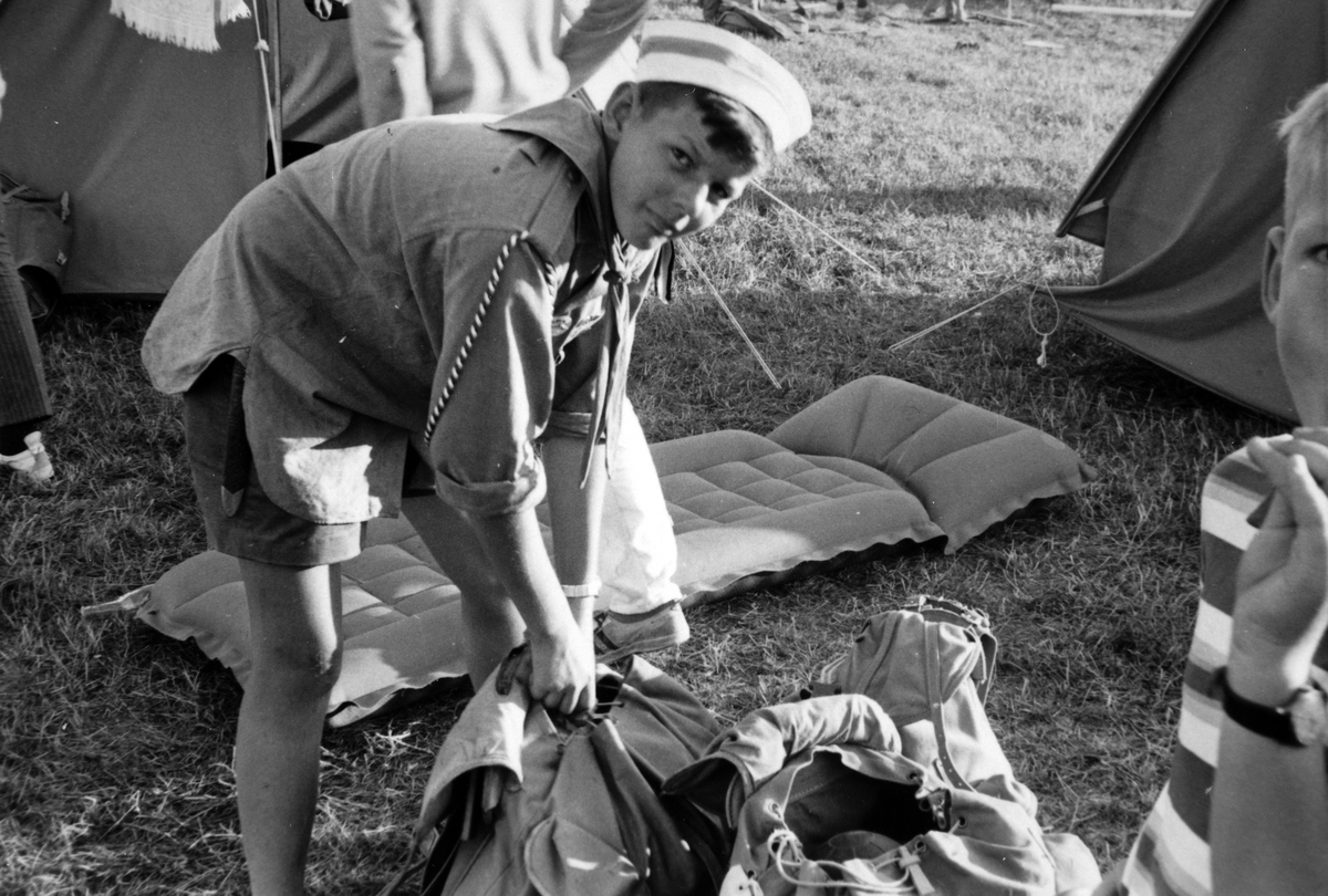 Anno Domkirkeodden, Hamar speidere på landsleir på Lillehammer 1968. Lars Meyer 2. Hamar tropp.