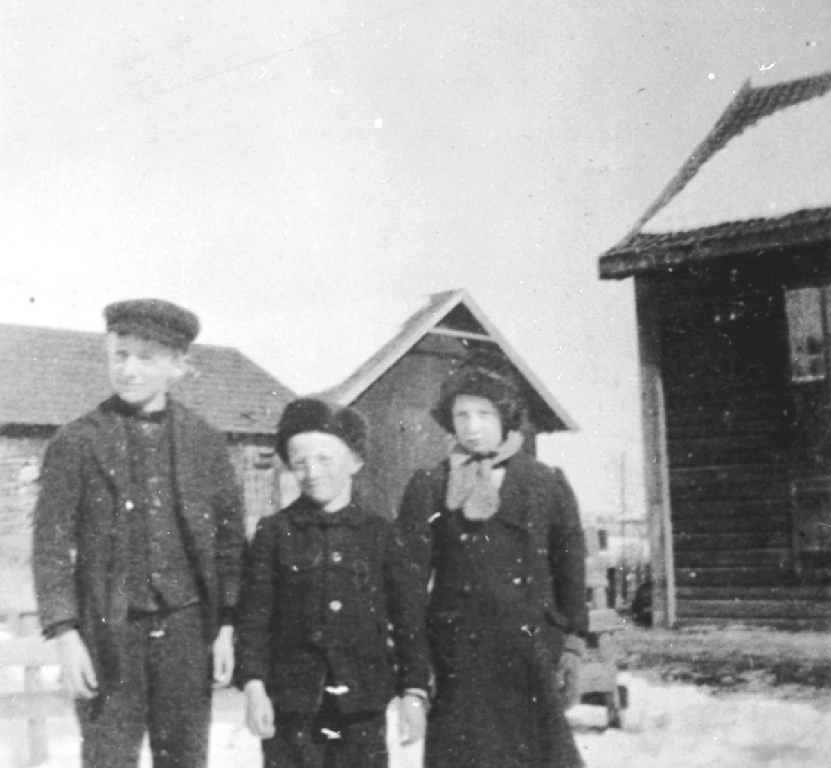 Anno Domkirkeodden, Tre barn i Freberg, Nes, Hedmark. Ottar Bratberg (1902-1987), Georg Bratberg (1907-1991) , Aslaug Bratberg (1905-1981).
