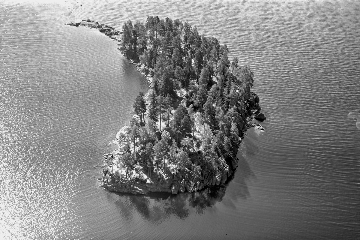 Anno Domkirkeodden, Flyfoto av Steinsholmen i Mjøsa, Steinsborgen.