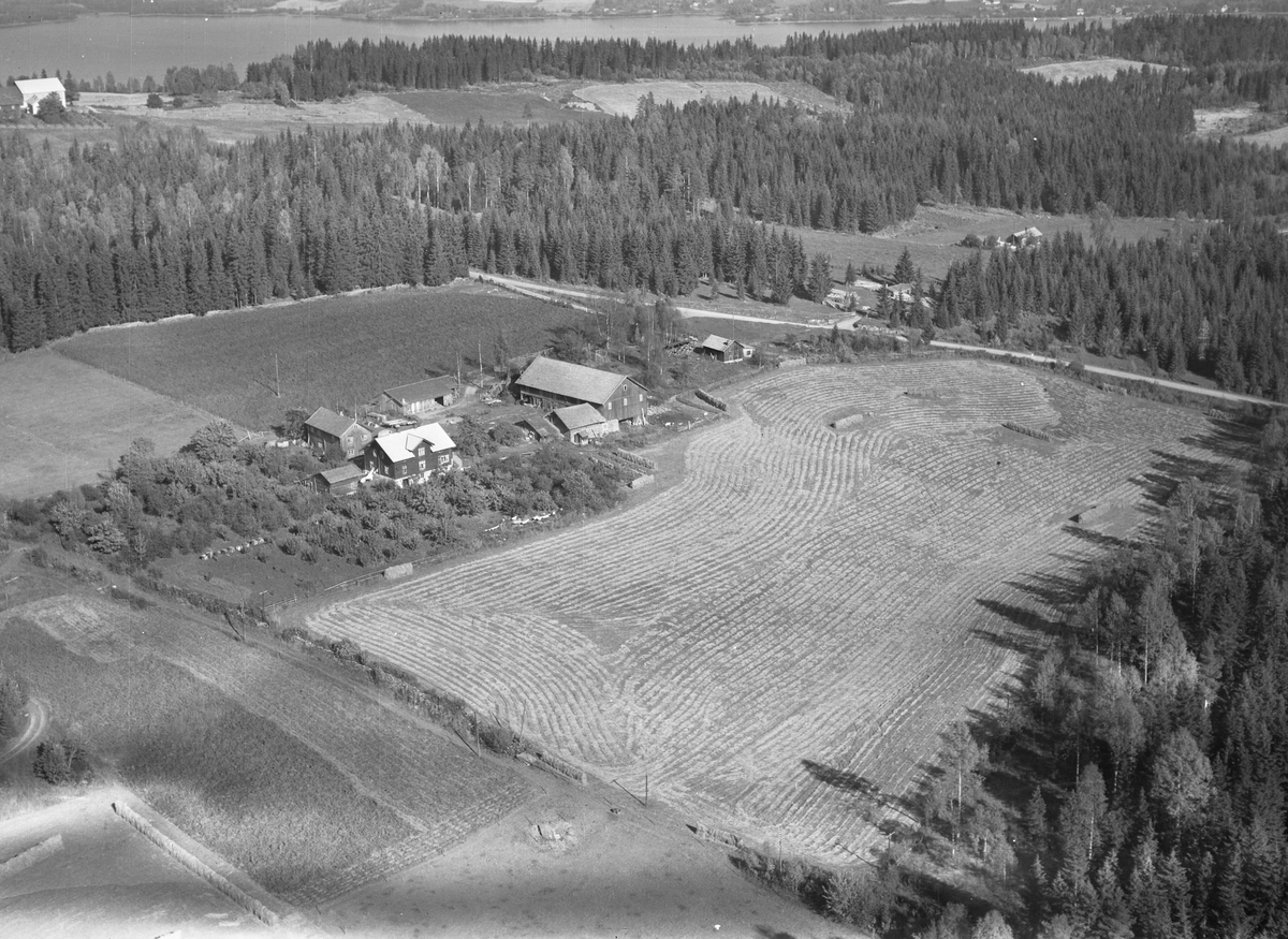 Anno Domkirkeodden, Flyfoto, gardsbruk, Knatterud, Nes, Hedmark.