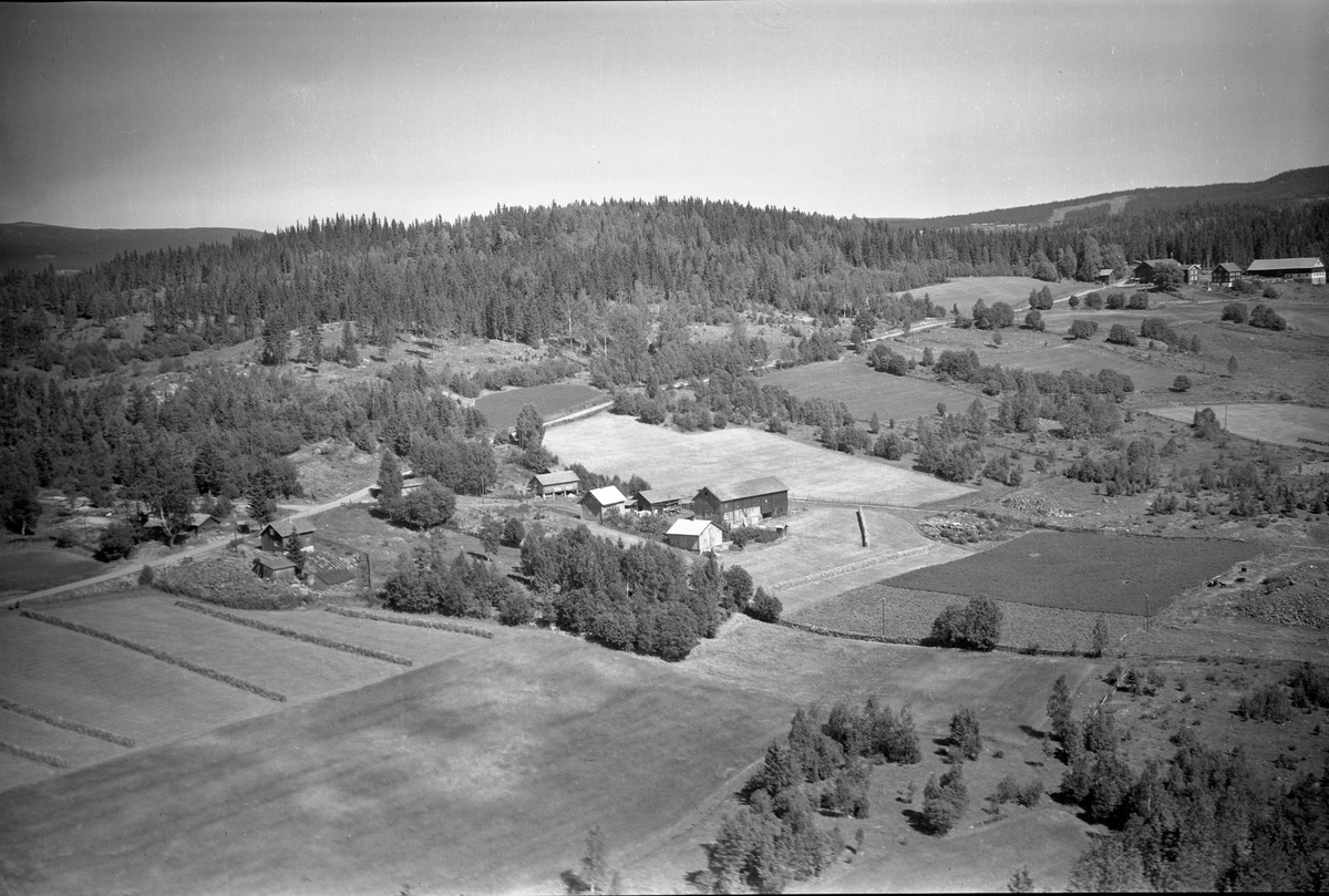 Anno Domkirkeodden, Flyfoto av Gammelenga gard, Brøttum, Ringsaker.