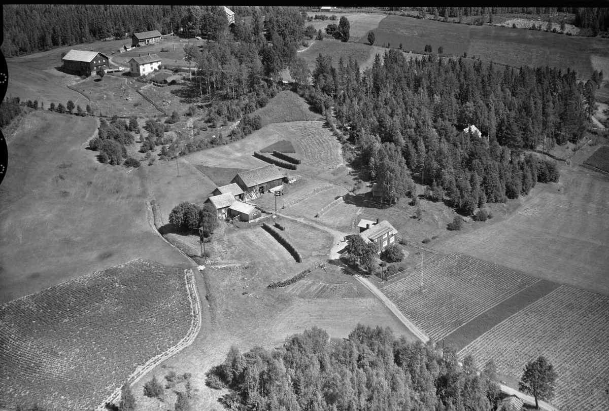 Anno Domkirkeodden, Flyfoto av Olasvea gard, Lismarka, Ringsaker.