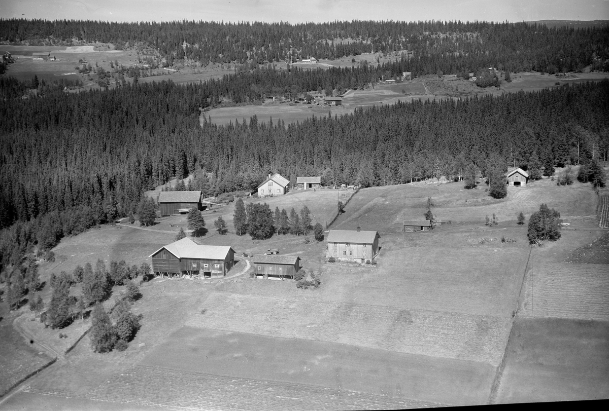 Anno Domkirkeodden, Flyfoto av Farberg nedre, Lismarka, Ringsaker.