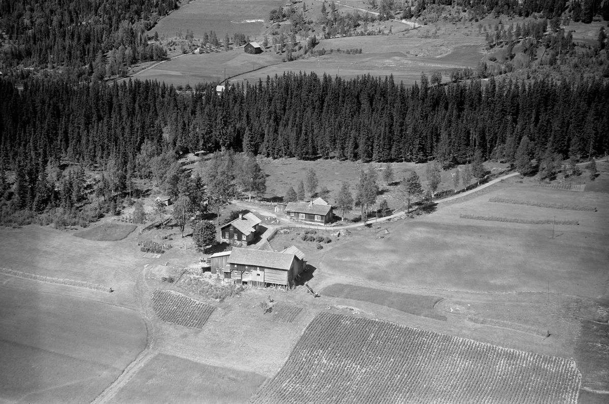 Anno Domkirkeodden, Flyfoto av Sæterbakkenga gard, Lismarka, Ringsaker.