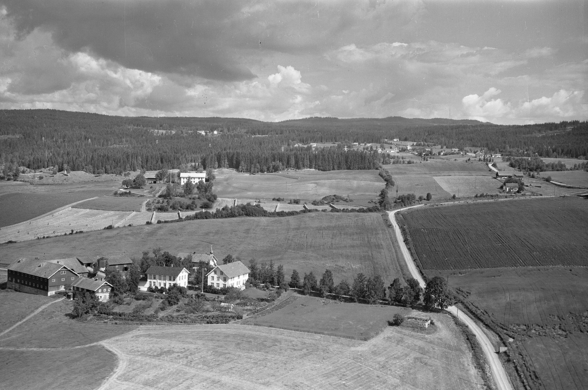 Anno Domkirkeodden, Flyfoto av Glestad gard, Veldre, Ringsaker.