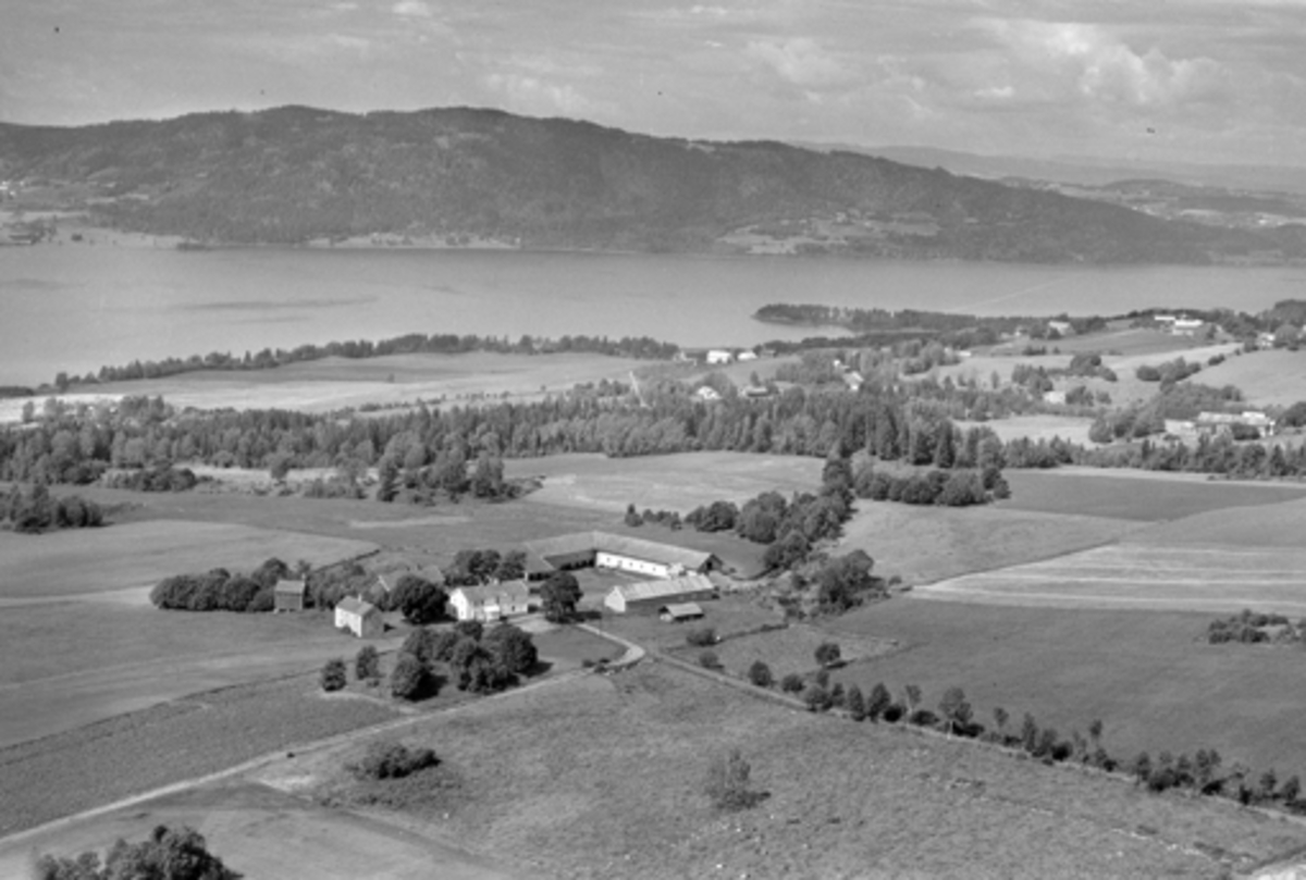 Anno Domkirkeodden, Flyfoto av Mæhlum gard, Furnes, Ringsaker.