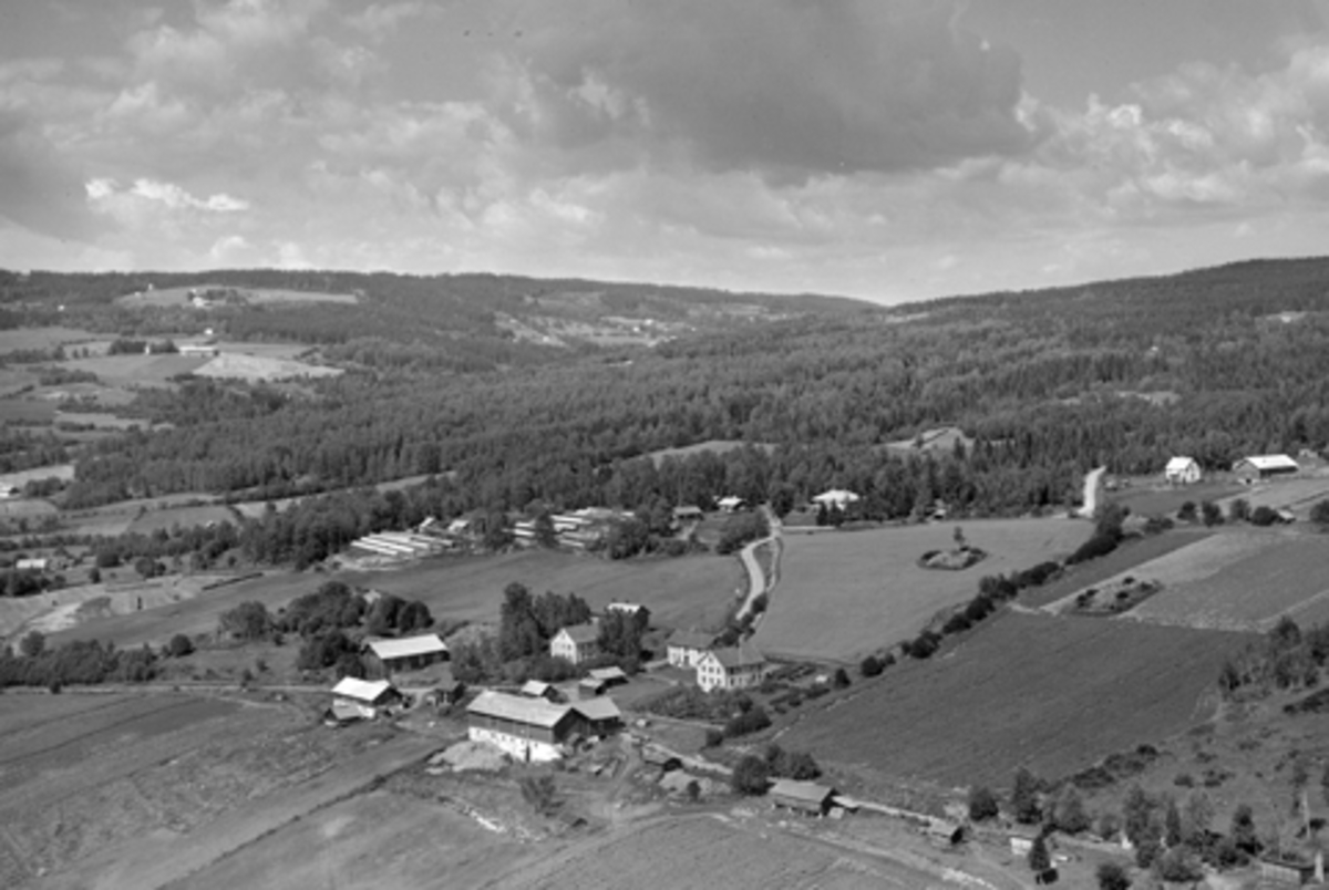 Anno Domkirkeodden, Flyfoto av Stor-Kylstad gård, med revgarden / revefarmen til Ivar Seljeset i bakgrunnen.