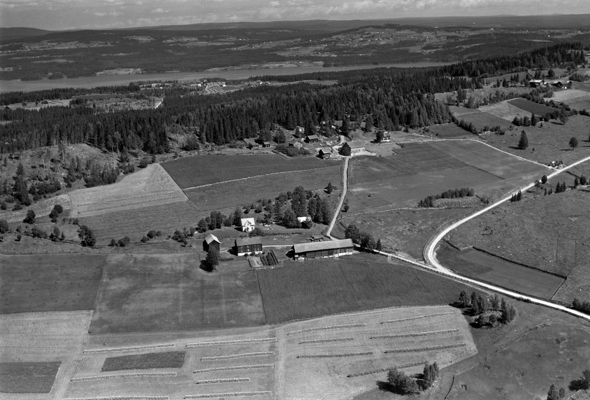 Widerøes Flyveselskap A/S, Flyfoto av Syljuåsen nedre foran og Syljuåsen øvre bak. Ring, Ringsaker.