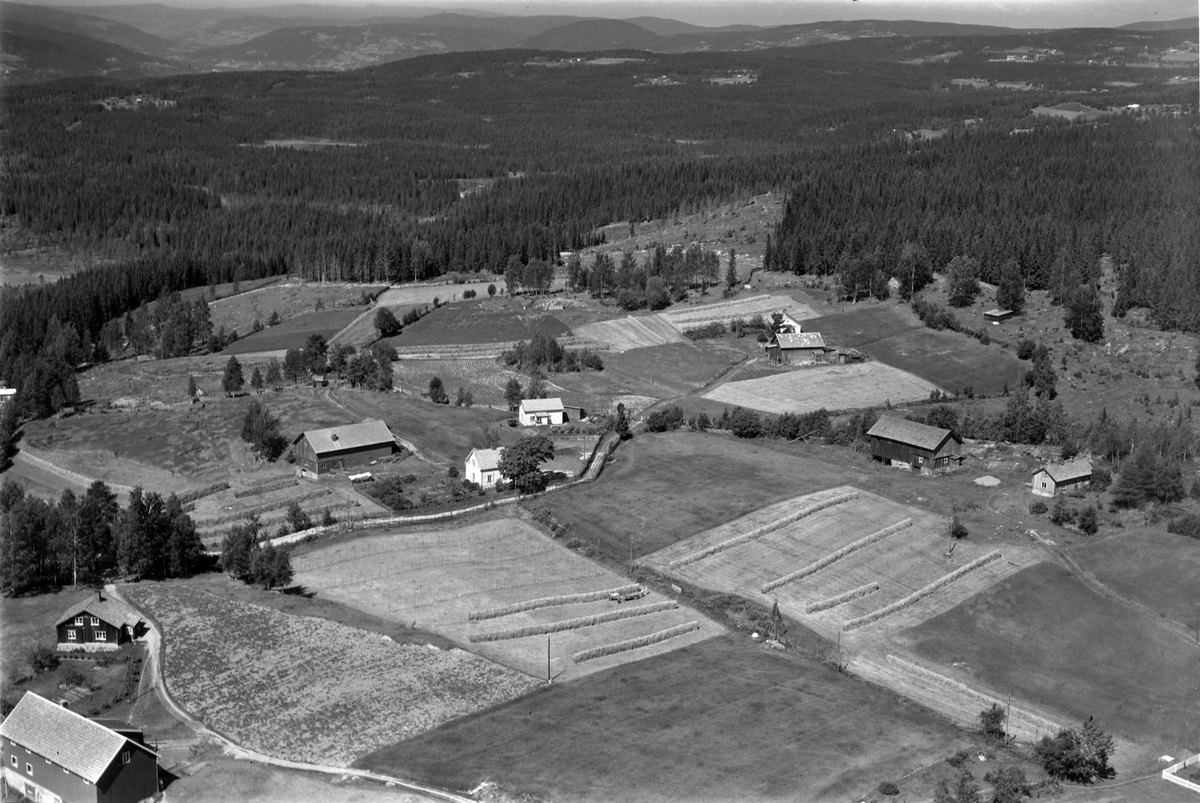 Widerøes Flyveselskap A/S, Flyfoto av ukjent sted, Brøttum, Ringsaker.