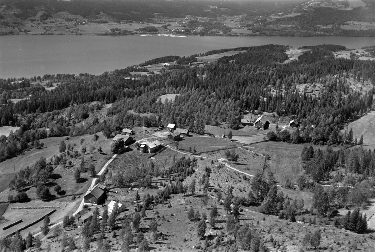 Widerøes Flyveselskap A/S, Flyfoto av gardsbruk, Brøttum, Ringsaker.