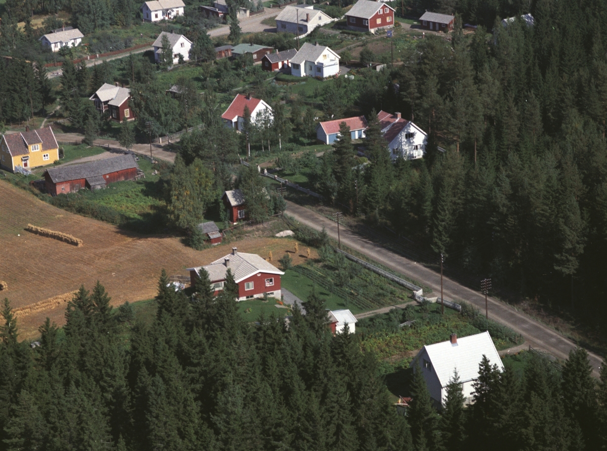 Widerøes Flyveselskap A/S, Flyfoto, boliger, Lundsdalen, Gaupen, Ringsaker.
