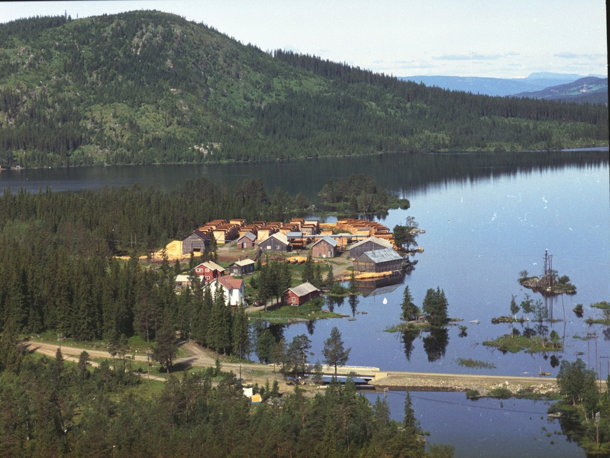 Widerøes Flyveselskap A/S, Flyfoto, Labbusa, Brøttum Almennings sag ved Nord-Mesna, Ringsaker.