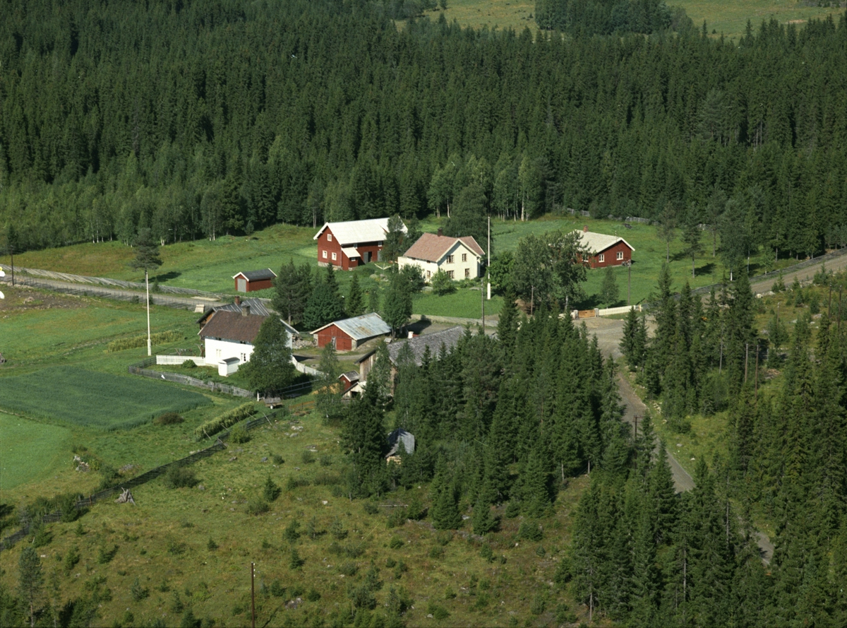 Widerøes Flyveselskap A/S, Flyfoto, ukjent gardsbruk, Lismarka, Ringsaker.