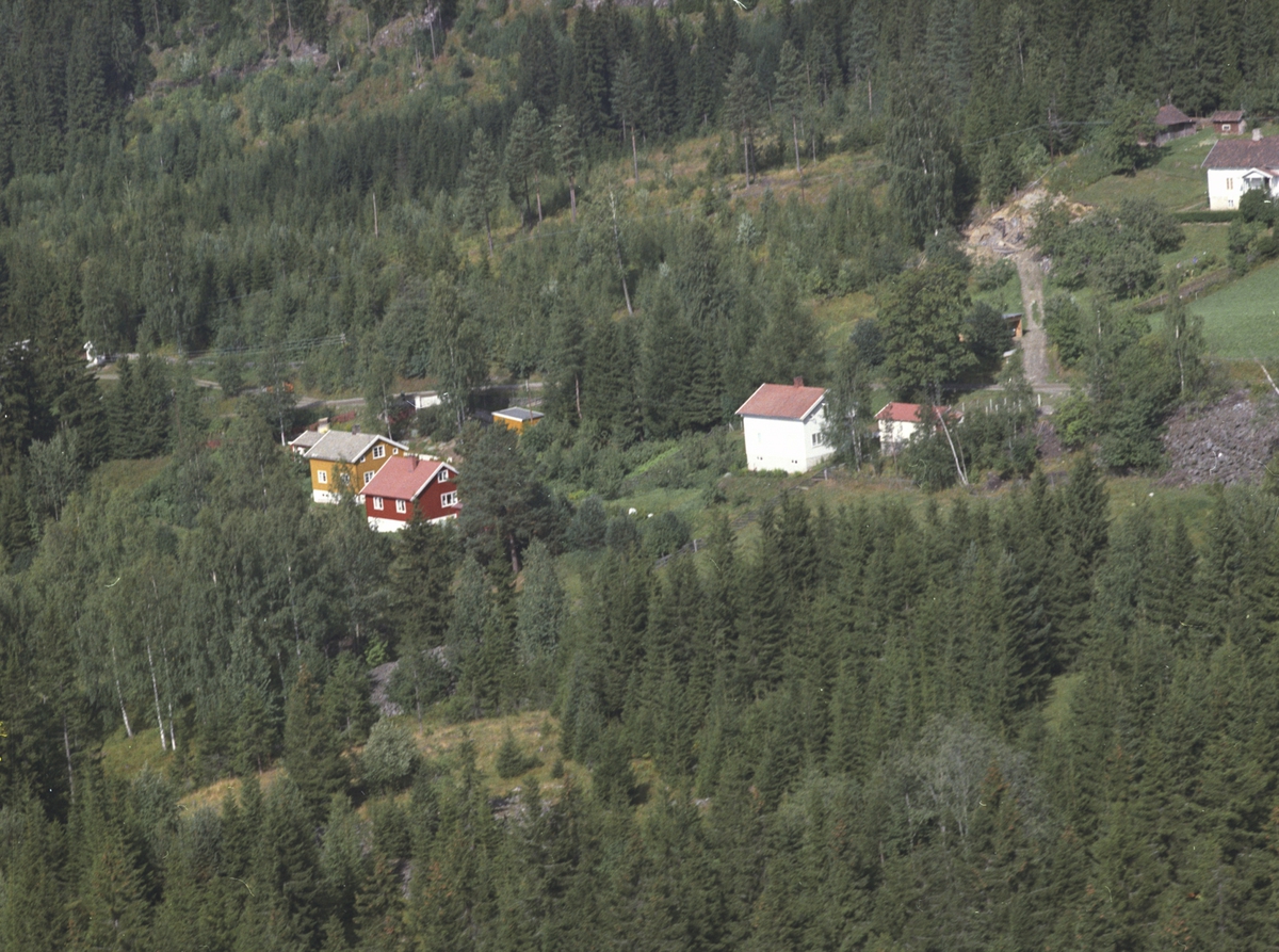 Widerøes Flyveselskap A/S, Flyfoto, ukjent bebyggelse, Bergseng, Ringsaker.
