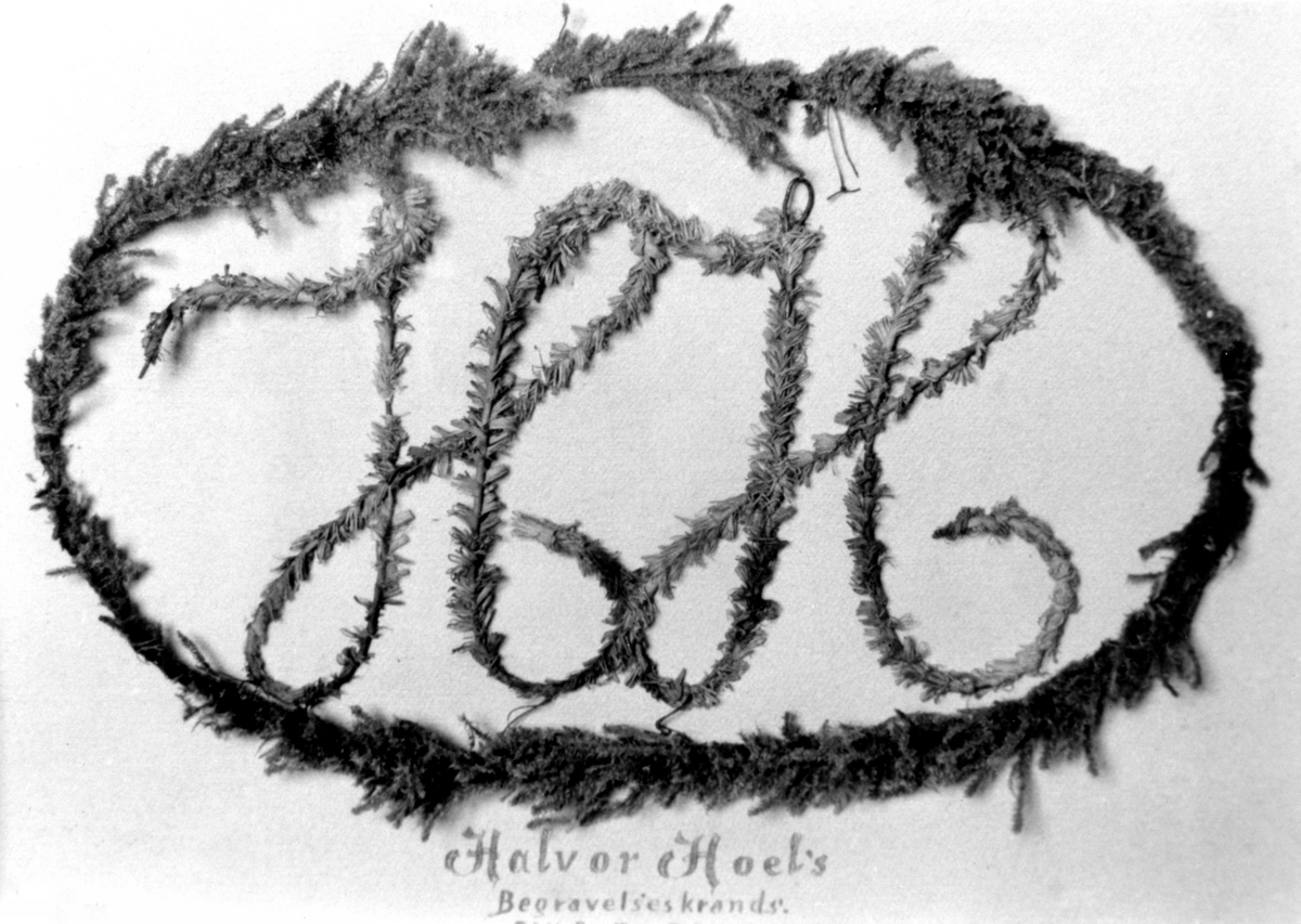Anno Domkirkeodden, Begravelseskrans for Halvor Hoel (1766-1852). Oppbevares på Hoel gård, Nes, Hedmark.
