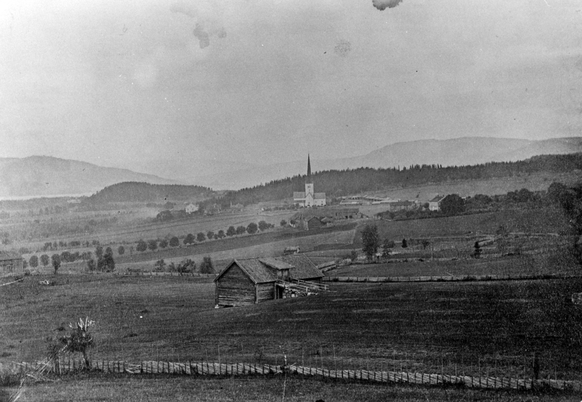 Anno Domkirkeodden, Utsikt mot Ringsaker kirke i 1860-åra.