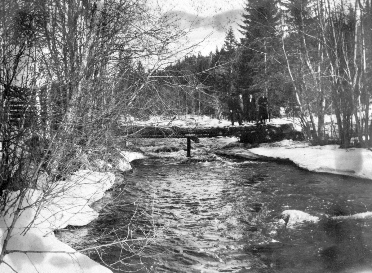 Ukjent, Brua over Moelva ved Fossfallet, vinter.