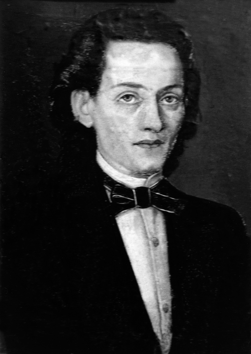 Anno Domkirkeodden, SELVPORTRETT ANDERS THOMASSEN KLUGEBAKKEN FØDT 19/9-1836-5/12-1893. FØDT PÅ KLUGEBAKKEN I VANG. GIKK I LÆRE HOS MALERMESTER GOTLIB OLSEN I CHRISTIANIA. ETTER UTDANNING VED KONGELIG NORSKE TEGNE OG KUNSTSKOLE, OPPRETTET HAN MALE OG KUNSTFORRETNING I COBURG I TYSKLAND OG TOK NAVNET ANDREAS WANG. VAR …