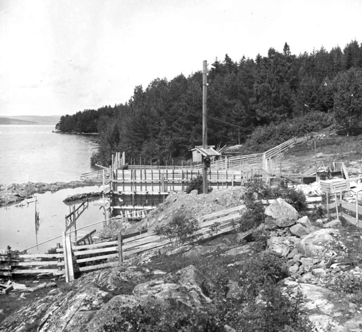 Anno Domkirkeodden, STANGE KOMMUNE, VANNVERKET, PUMPESTASJON VED MJØSA, FRANGSTØA, FRANGSTØEN